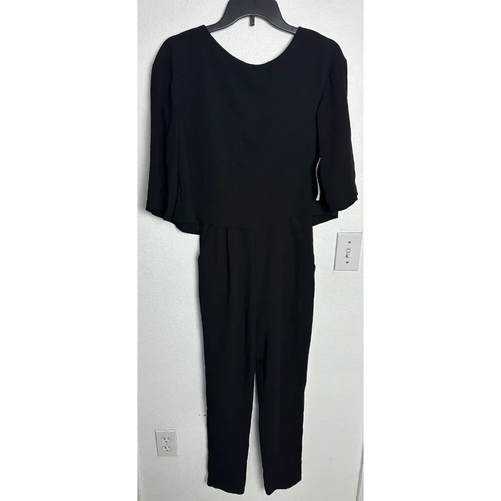 Zara Women’s Long Layered Jumpsuit Black Size XS New - Picture 3 of 16